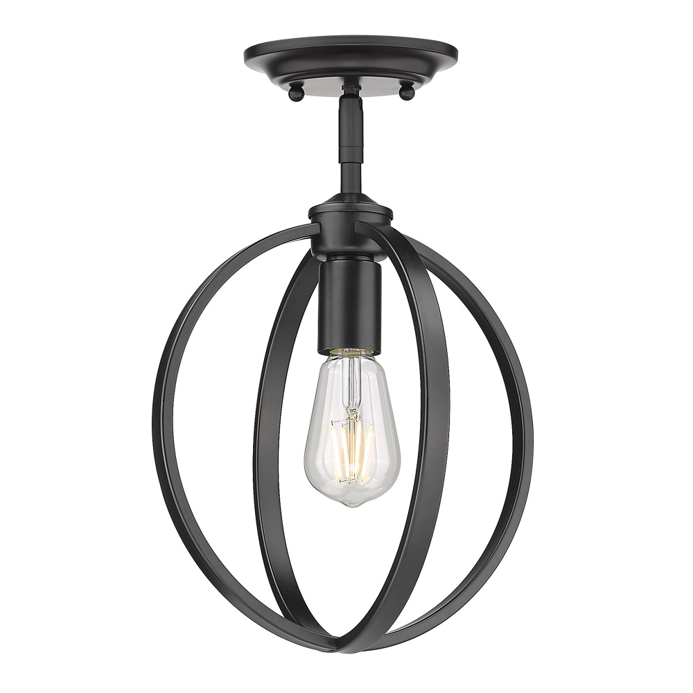 Golden Lighting Colson 1-light Semi-Flush Mount in Matte Black